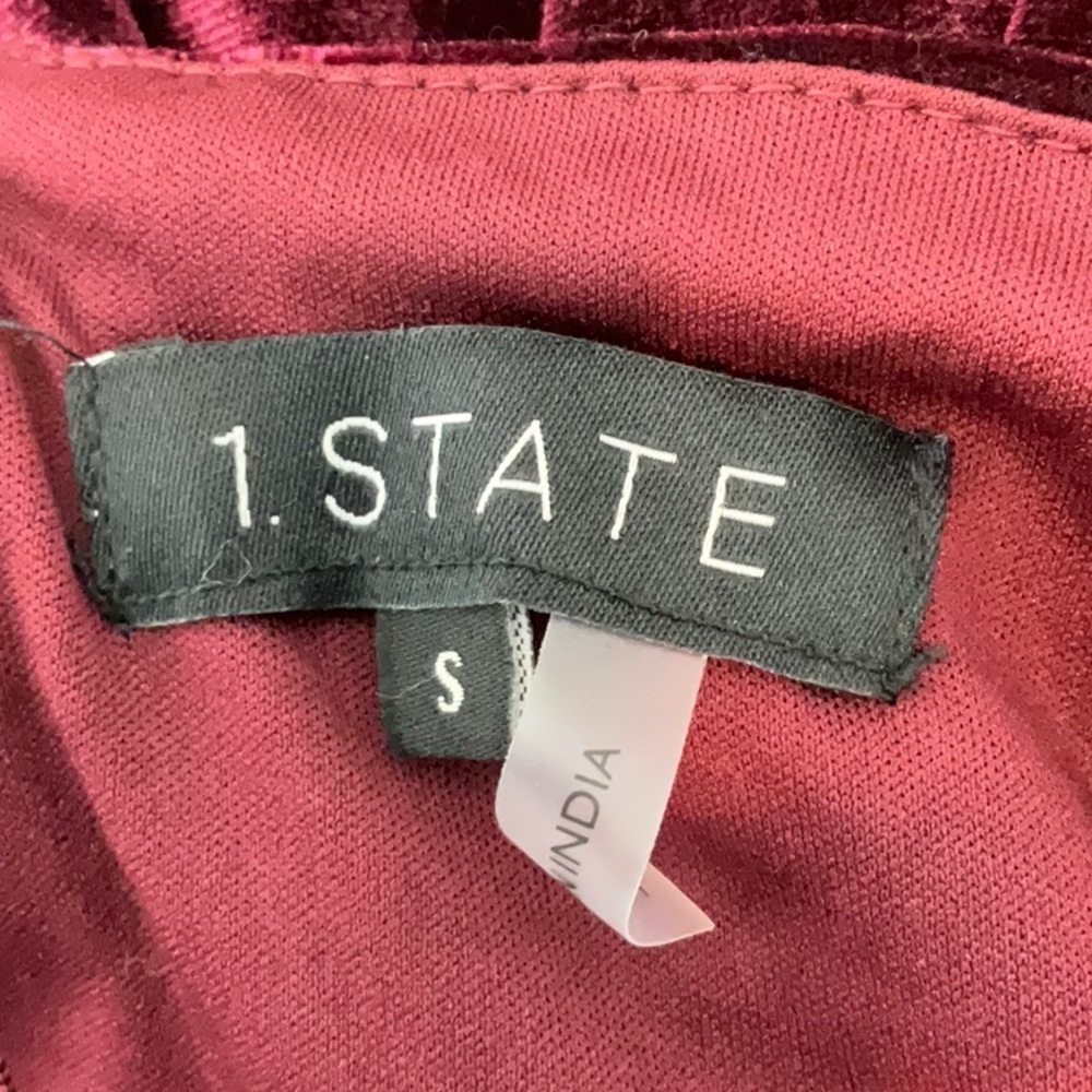 1.STATE Women's Mock Neck Halter Tie-Neck Velvet Jumpsuit Size S - Picture 13 of 13